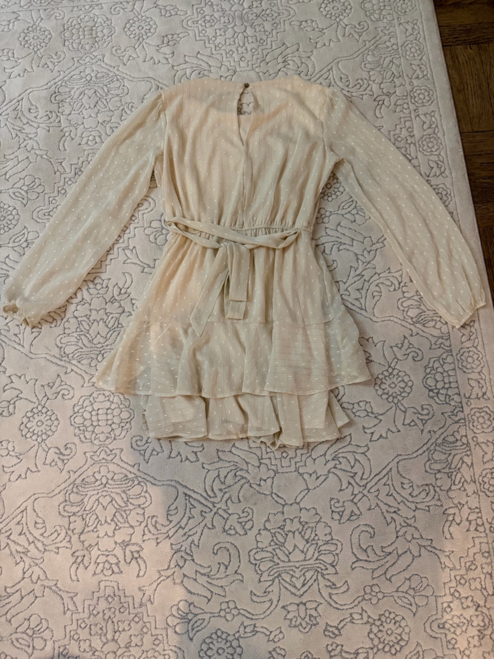 City Studio Cream Long-Sleeve Tiered Ruffle Dress - Picture 4 of 4